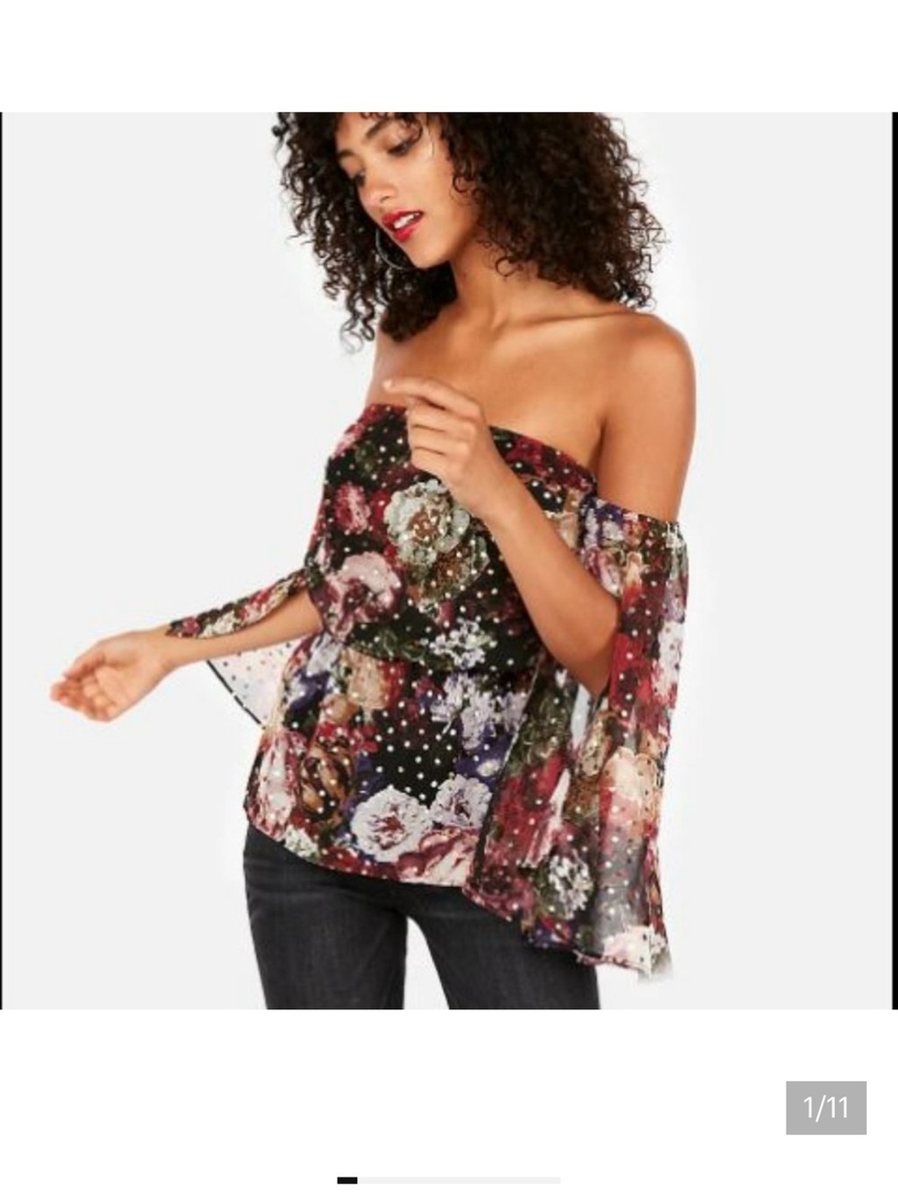 Express Off the Shoulder Floral Flowy Top